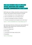 NSG 6330 WOMENS HEALTH UPDATED&NewLine;ACTUAL QUESTIONS AND CORRECT&NewLine;ANSWERS COMPREHENSIVE STUDY GUIDE&NewLine;