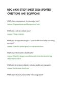 NSG 6430 STUDY SHEET 2026 UPDATED&NewLine;QUESTIONS AND SOLUTIONS&NewLine;