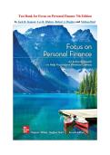 Focus on Personal Finance Test Bank 7th Edition &vert; All Chapters &vert; Kapoor&comma; Dlabay&comma; Hughes & Hart