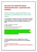NYC ASSOCIATE FRAUD INVESTIGATOR EXAM &ndash; &NewLine;QUESTIONS AND ANSWERS