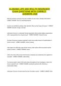 Alabama Life and Health Insurance Exam Questions and Answers 2027 &vert; Study Guide