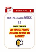 Mental Status Exam &lpar;MSE&rpar; & Nursing Documentation &lpar;PDF&rpar; &vert; &lpar;2026&rpar; Week 12 Practice Exam &vert; Chamberlain University