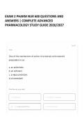 EXAM 2 PHARM NUR 600 QUESTIONS AND ANSWERS &vert; COMPLETE ADVANCED PHARMACOLOGY STUDY GUIDE 2026&sol;2027