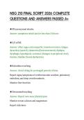 NSG 210 FINAL SCRIPT 2026 COMPLETE&NewLine;QUESTIONS AND ANSWERS PASSED A