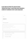 FLUID AND ELECTROLYTES NUR 453 ROLE TRANSITION EXAM 1 QUESTIONS AND ANSWERS &vert; COMPLETE NURSING STUDY GUIDE 2026&sol;2027 