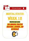 Mental Status Week 12 Practice Exam &lpar;PDF&rpar; &vert; 2026 Mental Health Exam Questions &vert; Walden University