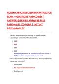 North Carolina Building Contractor Exam 2026 &ndash; Complete Practice Test with 300&plus; Verified Questions & Answers &vert; NCLBGC Licensing Prep &vert; A&plus; Graded