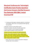 Maryland Cardiovascular Technologist &NewLine;Certification Exam Practice Questions &NewLine;And Correct Answers &lpar;Verified Answers&rpar; &NewLine;Plus Rationale 2026 Q&A&vert; Instant &NewLine;Download Pdf 