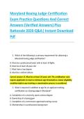Maryland Boxing Judge Certification &NewLine;Exam Practice Questions And Correct &NewLine;Answers &lpar;Verified Answers&rpar; Plus &NewLine;Rationale 2026 Q&A&vert; Instant Download &NewLine;Pdf  