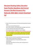 Maryland Boating Safety Education &NewLine;Exam Practice Questions And Correct &NewLine;Answers &lpar;Verified Answers&rpar; Plus &NewLine;Rationale 2026 Q&A&vert; Instant Download &NewLine;Pdf 