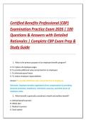 Certified Benefits Professional &lpar;CBP&rpar; Examination Practice Exam 2026 &vert; 100 Questions & Answers with Detailed Rationales &vert; Complete CBP Exam Prep & Study Guide