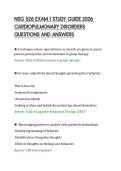 NSG 526 EXAM 1 STUDY GUIDE 2026&NewLine;CARDIOPULMONARY DISORDERS&NewLine;QUESTIONS AND ANSWERS&NewLine;