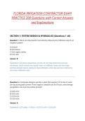 FLORIDA IRRIGATION CONTRACTOR EXAM PRACTICE 200 Questions with Correct Answers and Explanations
