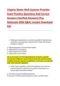 Virginia Water Well Systems Provider &NewLine;Exam Practice Questions And Correct &NewLine;Answers &lpar;Verified Answers&rpar; Plus &NewLine;Rationale 2026 Q&A&vert; Instant Download &NewLine;Pdf 