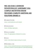 NSG 526 EXAM 3 ADVANCED&NewLine;PATHOPHYSIOLOGY ASSESSMENT 2026&NewLine;COMPLEX MULTISYSTEM DISEASE&NewLine;PROCESSES COMPLETE QUESTIONS AND&NewLine;SOLUTIONS GRADED A&plus;