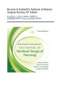 Test Bank - Brunner and Suddarth's Textbook of Medical-Surgical Nursing&comma; 16th Edition &lpar;Hinkle&comma; 2026&rpar;&comma; Chapter 1-69 Fully Covered 2026&sol;2027