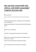 NSG 526 EXAM 3 EXAM SCRIPT 2026&NewLine;CRITICAL CARE PATIENT MANAGEMENT&NewLine;COMPLETE SOLUTION VIEW