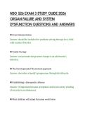 NSG 526 EXAM 3 STUDY GUIDE 2026&NewLine;ORGAN FAILURE AND SYSTEM&NewLine;DYSFUNCTION QUESTIONS AND ANSWERS