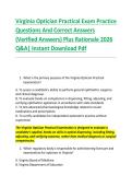 Virginia Optician Practical Exam Practice &NewLine;Questions And Correct Answers &NewLine;&lpar;Verified Answers&rpar; Plus Rationale 2026 &NewLine;Q&A&vert; Instant Download Pdf  
