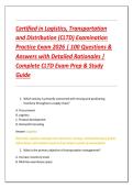 Certified in Logistics&comma; Transportation and Distribution &lpar;CLTD&rpar; Examination Practice Exam 2026 &vert; 100 Questions & Answers with Detailed Rationales &vert; Complete CLTD Exam Prep & Study Guide