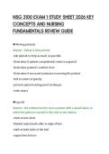 NSG 3100 EXAM 1 STUDY SHEET 2026 KEY&NewLine;CONCEPTS AND NURSING&NewLine;FUNDAMENTALS REVIEW GUIDE