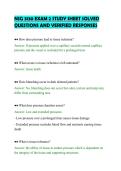 NSG 3130 EXAM 2 STUDY SHEET SOLVED&NewLine;QUESTIONS AND VERIFIED RESPONSES
