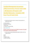 Certified Management Accountant &lpar;CMA&rpar; Examination Practice Exam 2026 &vert; 100 Questions & Answers with Detailed Rationales &vert; Complete CMA Exam Prep & Study Guide