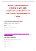 Adjuster Licensing Examination &NewLine;&lpar;AGACNP-C&rpar; 2026&ndash;2027 &vert; &NewLine;Comprehensive Question Practice Test &NewLine;with Answers & Rationales&vert; Free Pdf &NewLine;Access
