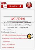 WGU D440 HESI Nutrition Objective Assessment Exam Prep  