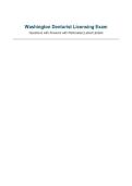 Washington Denturist Licensing Exam&NewLine;Questions with Answers with Rationales&vert; Latest Update&NewLine;