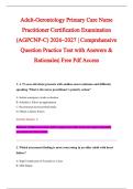 Adult-Gerontology Primary Care Nurse &NewLine;Practitioner Certification Examination &NewLine;&lpar;AGPCNP-C&rpar; 2026&ndash;2027 &vert; Comprehensive&NewLine;Question Practice Test with Answers & &NewLine;Rationales&vert; Free Pdf Access
