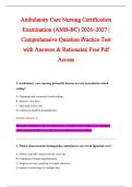 Ambulatory Care Nursing Certification &NewLine;Examination &lpar;AMB-BC&rpar; 2026&ndash;2027 &vert; &NewLine;Comprehensive Question Practice Test &NewLine;with Answers & Rationales&vert; Free Pdf &NewLine;Access