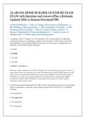 ALABAMA HOME BUILDER LICENSURE EXAM &NewLine;EXAM with Questions and Answers&sol;Plus a Rationale &NewLine;Updated 2026 A&plus;&sol;Instant Download PDF