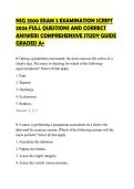 NSG 3500 EXAM 3 EXAMINATION SCRIPT&NewLine;2026 FULL QUESTIONS AND CORRECT&NewLine;ANSWERS COMPREHENSIVE STUDY GUIDE&NewLine;GRADED A&plus;