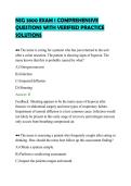 NSG 3800 EXAM 1 COMPREHENSIVE&NewLine;QUESTIONS WITH VERIFIED PRACTICE&NewLine;SOLUTIONS&NewLine;