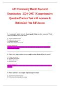 ATI Community Health Proctored &NewLine;Examination 2026&ndash;2027 &vert; Comprehensive&NewLine;Question Practice Test with Answers & &NewLine;Rationales&vert; Free Pdf Access