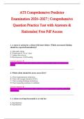 ATI Comprehensive Predictor &NewLine;Examination 2026&ndash;2027 &vert; Comprehensive &NewLine;Question Practice Test with Answers & &NewLine;Rationales&vert; Free Pdf Access