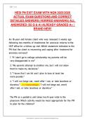 HESI PN EXIT EXAM WITH NGN 2025&sol;2026 ACTUAL EXAM QUESTIONS AND CORRECT&NewLine;DETAILED ANSWERS &lpar;VERIFIED ANSWERS&rpar; ALL ANSWERED &lbrace;55 Q & A&rcub; ALREADY GRADED A&plus; &vert; BRAND NEW&excl;&NewLine;