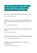 NSG 5003 PATHOPHYSIOLOGY ACTUAL&NewLine;QUESTIONS AND CORRECT ANSWERS&NewLine;COMPLETE NURSING STUDY GUIDE&NewLine;