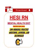 HESI RN Mental Health Exit Practice Exam &lpar;PDF&rpar; &vert; 2026 HESI Questions &vert; Chamberlain University