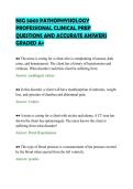 NSG 5003 PATHOPHYSIOLOGY&NewLine;PROFESSIONAL CLINICAL PREP&NewLine;QUESTIONS AND ACCURATE ANSWERS&NewLine;GRADED A&plus;