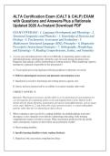 ALTA Certification Exam &lpar;CALT & CALP&rpar; EXAM &NewLine;with Questions and Answers&sol;Plus a Rationale &NewLine;Updated 2026 A&plus;&sol;Instant Download PDF