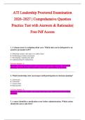 ATI Leadership Proctored Examination &NewLine;2026&ndash;2027 &vert; Comprehensive Question &NewLine;Practice Test with Answers & Rationales&vert; &NewLine;Free Pdf Access