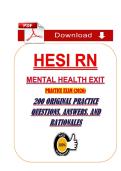 HESI RN Mental Health Exit Practice Exam &lpar;PDF&rpar; &vert; 2026 HESI Exam Questions &vert; Chamberlain University