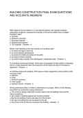 BUILDING CONSTRUCTION FINAL EXAM QUESTIONS AND ACCURATE ANSWERS