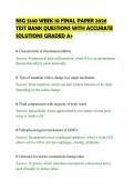 NSG 5140 WEEK 10 FINAL PAPER 2026&NewLine;TEST BANK QUESTIONS WITH ACCURATE&NewLine;SOLUTIONS GRADED A&plus;