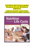 Nutrition Through the Life Cycle&comma; 8th Edition&colon; Comprehensive Test Bank &vert; Complete Exam Questions &semi; Verified Answers &vert; Ultimate Study & Exam Preparation Resource by Judith Brown