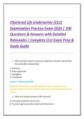 Chartered Life Underwriter &lpar;CLU&rpar; Examination Practice Exam 2026 &vert; 100 Questions & Answers with Detailed Rationales &vert; Complete CLU Exam Prep & Study Guide