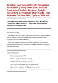 Canadian International Freight Forwarders Association &lpar;CIFFA&rpar; Exam 2026 &vert; Practice Questions & Verified Answers &vert; Freight Forwarding Certification Study Guide &vert; Just Released This Year PDF &vert; Updated This Year
