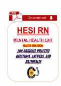 HESI RN Mental Health Exit Practice Exam &lpar;PDF&rpar; &vert; 2026 HESI Questions &vert; Galen College of Nursing